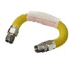 Flextron Gas Line Hose 3/8'' O.D.x18'' Len 3/8" FIPx1/2" MIP Fittings Yellow Coated Stainless Steel Flexible FTGC-YC14-18J